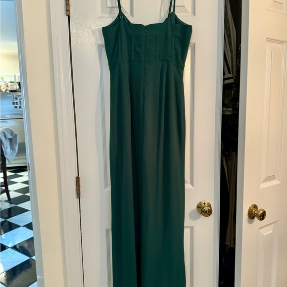 SHOWPO ANDRINA MIDI DRESS - HIGH LOW WRAP CORSET DRESS IN FOREST GREEN - Picture 6 of 6